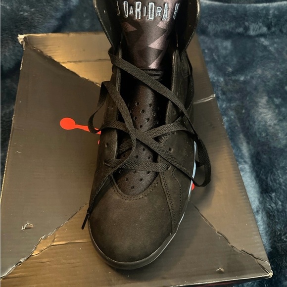 NIKE AIR JORDAN 7 RETRO (BLACK/ CHAMBRAY/LIGHT GRAPHITE/ WHITE) - Picture 2 of 3